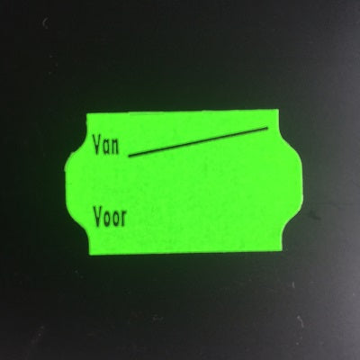 Van Voor - Étiquette 3219 Fluor Green Afnm. Pour