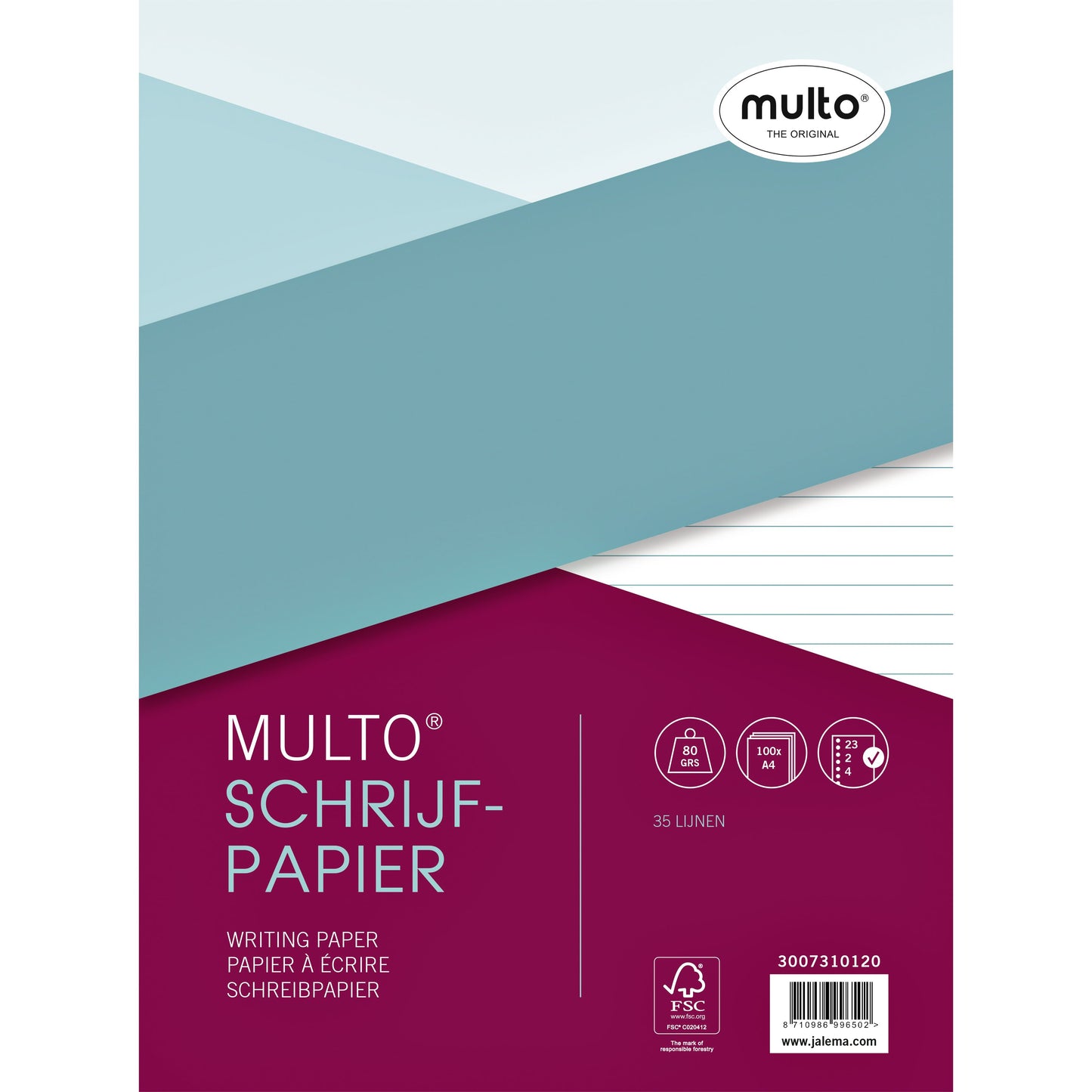 Multo - Interior A4 23-Loch-Linie 100 Blatt | 10 Stück