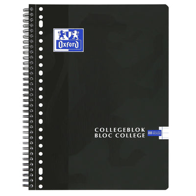 Oxford - Collegeblk oxf school a4+ ln 23 trous 160 pages noir | 5 pièces