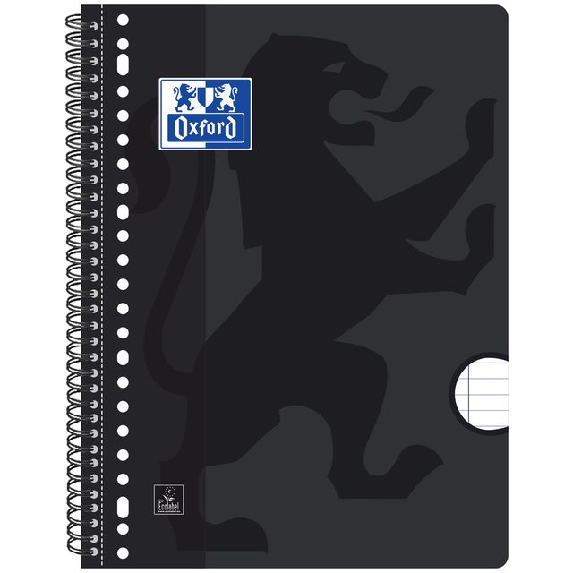 Oxford -  Collegeblk oxf a4+ lijn 4gaats 180pag 80gr zwart