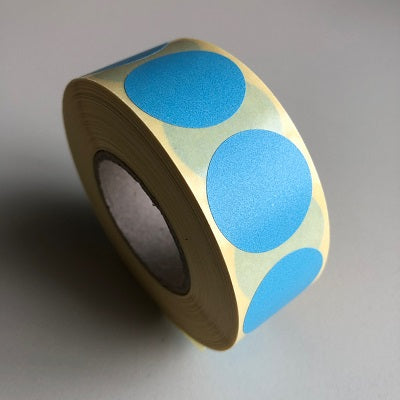 Klika - Etiquette 35 mm ronde bleu 1000 rouleau 30 pièces