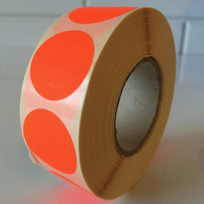 Klika - Etiquette 20 mm ronde rouge fluor 1000 rouleau 30 pièces