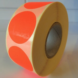 Klika -  Etiket 35 mm rond fluor rood 1000 rol