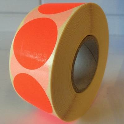 Klika -  Etiket 35 mm rond fluor rood 1000 rol