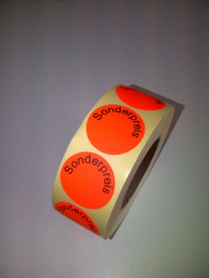 Klika -  Etiket 30 mm fluor rood SONDERPREIS