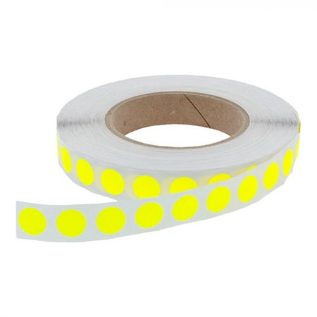 Klika -  Etiket 12 mm rond fluor geel 1000 rol