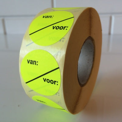 Klika -  Etiket 35 mm fluor geel VAN VOOR
