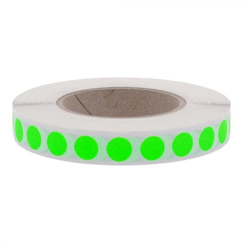 Klika -  Etiket 12 mm rond fluor groen 1000 rol