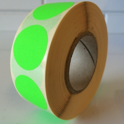 Klika -  Etiket 25 mm rond fluor groen 1000 rol