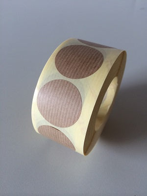 Klika -  Etiket 35 mm rond kraft bruin 1000 rol