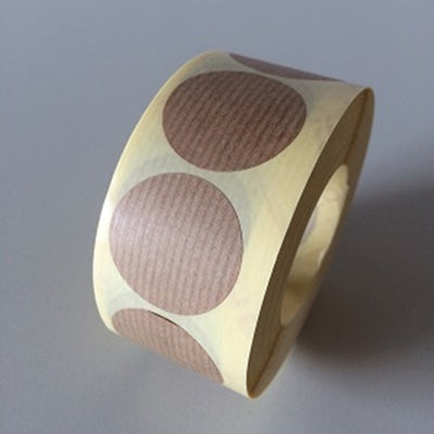 Klika - Etiquette 35 mm ronde kraft marron 1000 rouleau 20 pièces