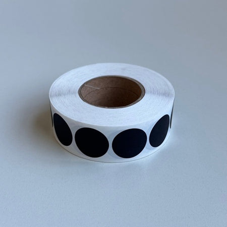 Klika -  Etiket 25 mm rond zwart 1000 rol