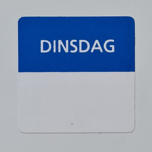 Klika -  Etiket dinsdag wit/blauw 25x25mm 500 stu