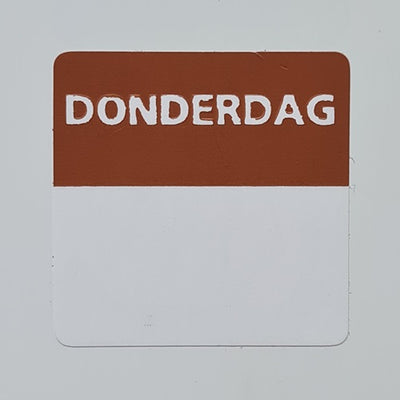 Klika -  Etiket donderdag wit/bruin 25x25mm 500st