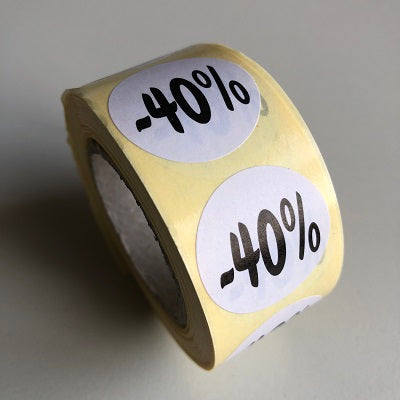 Klika - Etiquette blanche 27mm -40% 500/rouleau 40 pièces