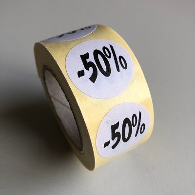 Klika - Etiquette blanche 27mm -50% 500/rouleau