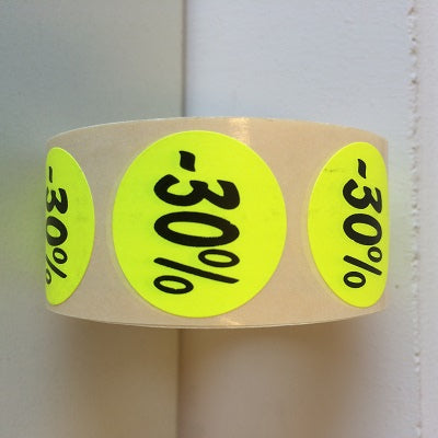 Klika - Etiquette jaune fluo 35mm 30% remise 1000 20 pièces