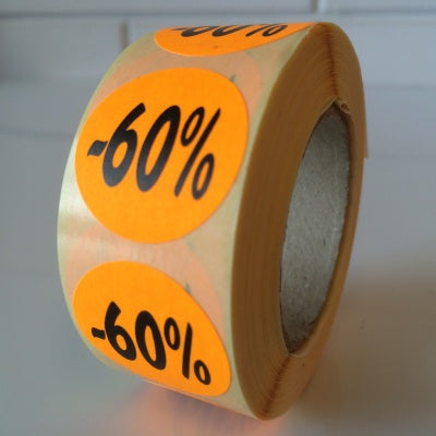 Klika - Etiquette orange fluo 27mm -60% 500 40 pièces