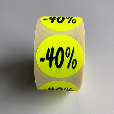 Klika - Etiquette jaune fluo 35mm 40% remise 500 20 pièces