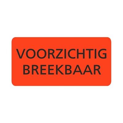 Klika -  Etiket fl.rood 95x48mm VOORZICHTIG BREEK