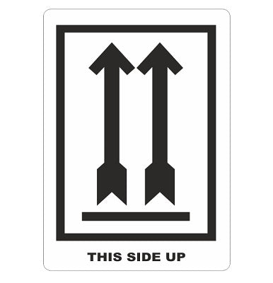 Klika -  Etiket wit/zwart 70x110mm This Side Up