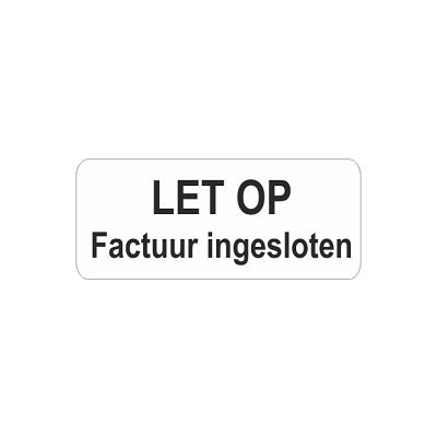 Klika -  Etiket wit/zwart 38x15mm Factuur 500/rol