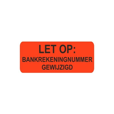 Klika -  Etiket fluor rood 38x15mm Bankrekening