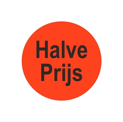 Klika – Fluorrotes Etikett 35 mm, halber Preis 500 Rubel