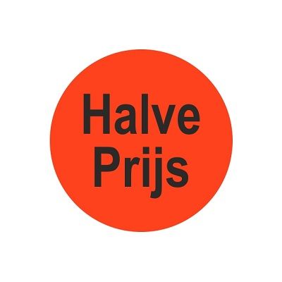 Klika -  Etiket fluor rood 35mm Halve Prijs 500r