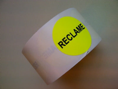 Klika -  Etiket fluor geel 35mm Reclame 500rol