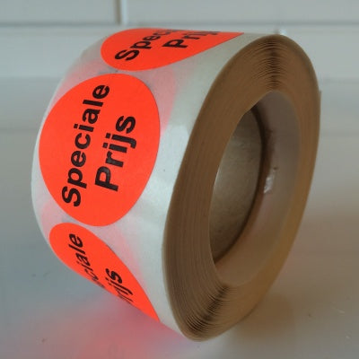 Klika -  Etiket fluor rood 35mm Speciale Prijs