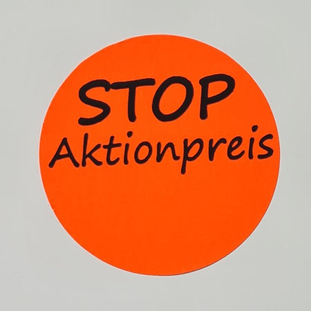 Klika -  Etiket fluor rood 35mm STOP Aktionpreis