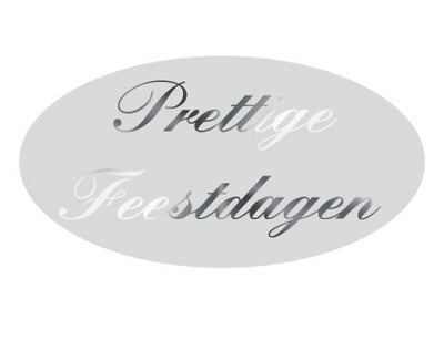 Klika -  Etiket Prettige Fe zilv/zilv ovaal 40x21