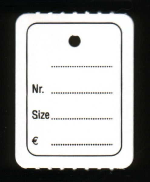 Klika - Hängeetikett auf Rolle 30x40mm bedruckt 1000 Stück