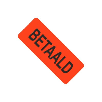 Klika -  Etiket fluorrood 50x21mm BETAALD 500/rol