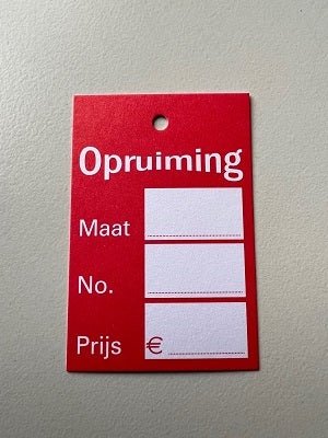 Klika -  Hangetiket 40x60 mm OPRUIMING 250 stuks