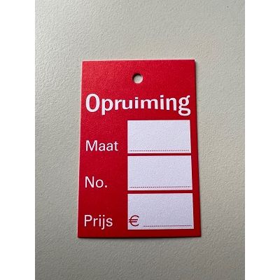Klika -  Hangetiket 40x60 mm OPRUIMING 250 stuks