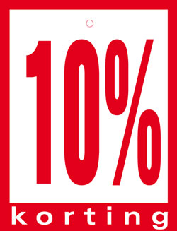 Klika -  Hangetiket 60x80 mm 10% korting 100 stuks