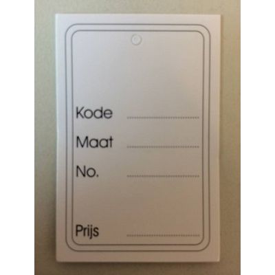 Klika - Étiquette à suspendre 40x60mm imprimée en vrac sans perforation 9 pièces
