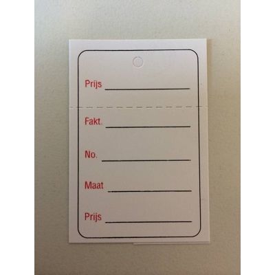 Klika - Hängeetikett 40x60 mm bedruckt schwarz + rot