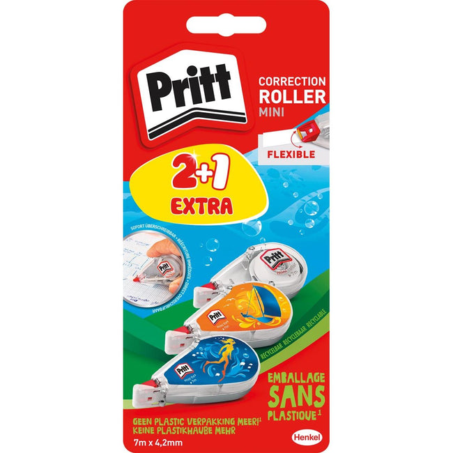 Pritt - mini correctieroller, 2 + 1 gratis, op blister