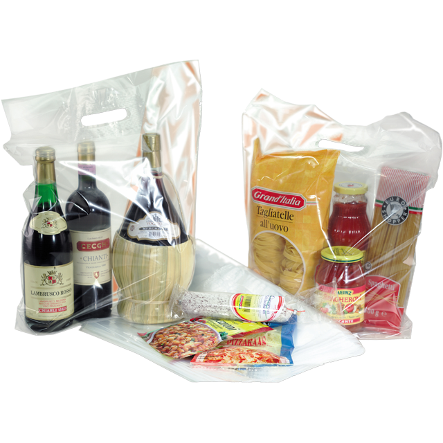 Klika -  Tas | LDPE | dKT | 37x44cm | bodemvouw 8cm | draagtas | transparant | 500 stuks