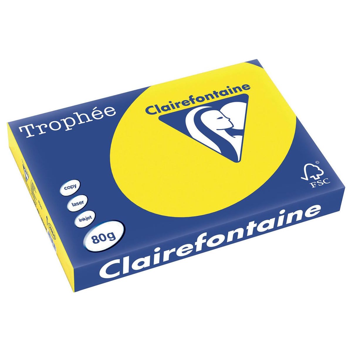 CLAIREFONTAINE - TROPHÉE Tel, papier coloré, A3, 80 g, 500 feuilles, fluogeal