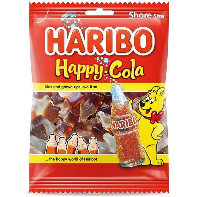 Haribo - bonbons happy cola, sachet de 185 g
