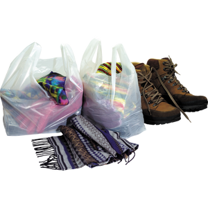 Klika -  Tas | HDPE | geblokt | 30x 10x60cm | hemddraagtas | wit | 500 stuks