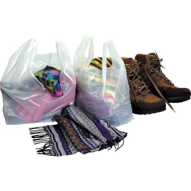 Klika -  Tas | HDPE | geblokt | 30x 10x60cm | hemddraagtas | wit | 500 stuks