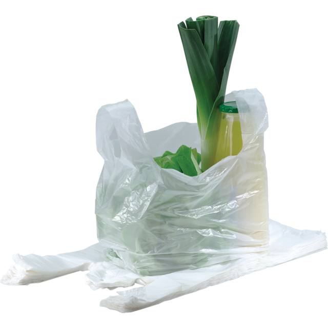 Klika -  Tas | Geblokt | HDPE | 50x 15x80cm | hemddraagtas | wit | 250 stuks