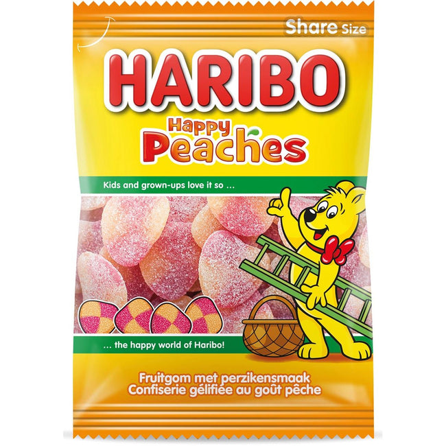 Haribo - pêches bonbons, sachet de 185 g