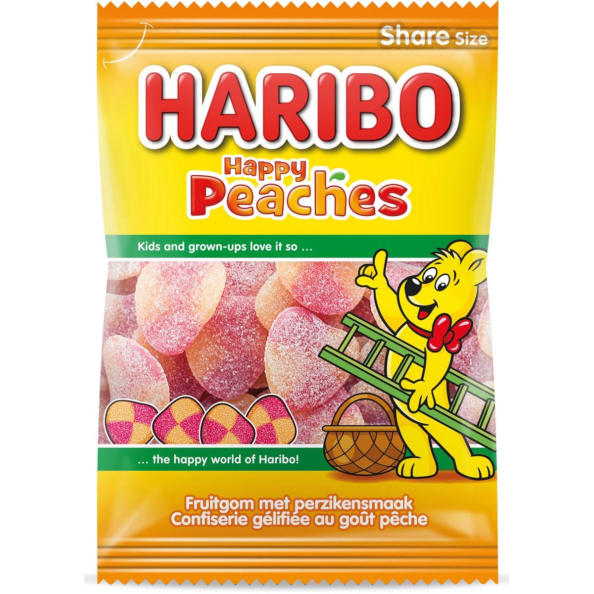 Haribo - pêches bonbons, sachet de 185 g
