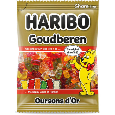 Haribo - bonbons oursons dorés, sachet de 185 g
